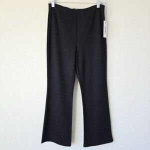 NWT Dkny Ponte Pull On High Rise Flare Dress Pants M Black